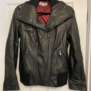 Genuine Leather Black Moto Jacket Size Small
